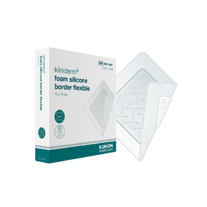 Kliniderm foam silicone border flexible 12,5x12,5 cm 5 kpl kuva 1