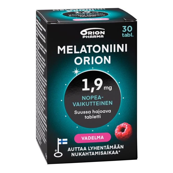 Melatoniini Orion 1,9 mg vadelma suussa hajoava tabletti 30 tabl kuva 1
