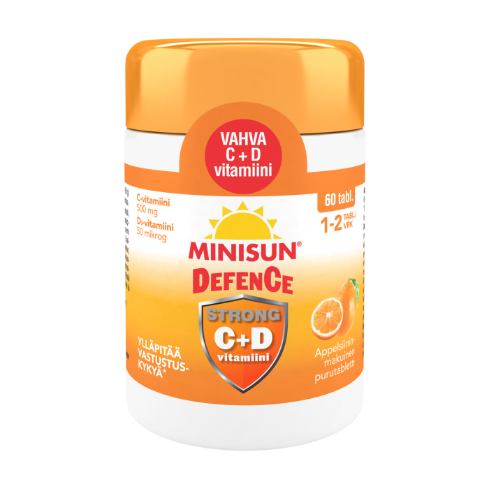 Minisun Defence Strong C+D-vitamiini 60 tabl kuva 3