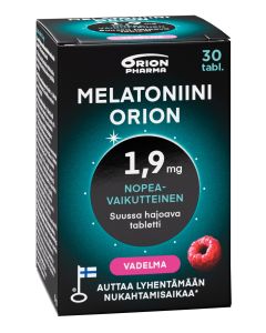 Melatoniini Orion 1,9 mg vadelma suussa hajoava tabletti 30 tabl