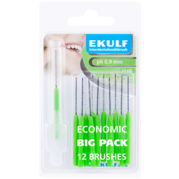 Ekulf hammasväliharja ph ABC 0,9 vihreä 12 kpl