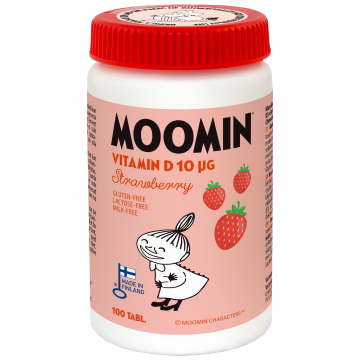 Moomin Vitamin D strawberry 100 tablettia