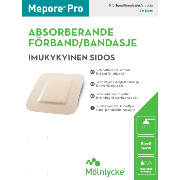 Mepore Pro 9x10 haavasidos, suihkunkestävä 5 kpl