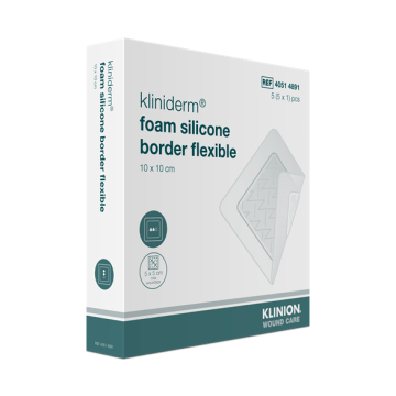 Kliniderm foam silicone border flexible 12,5x12,5 cm 5 kpl