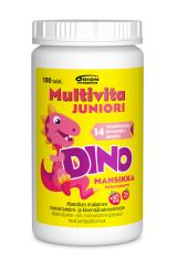 Multivita Juniori Dino Mansikka monivitamiini 100 purutabl